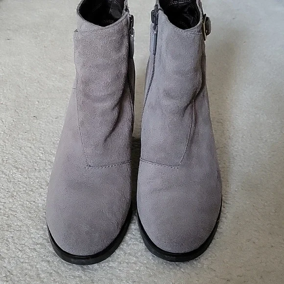 Cole Haan Gray Suede Glendale Bucklet Ankle Boot - Picture 3 of 7